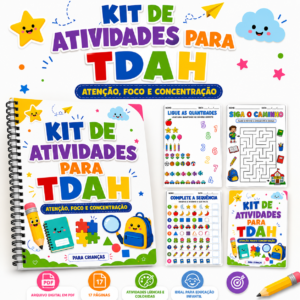 Kit de Atividades para TDAH - Atenção,Foco e Concentração