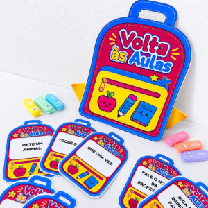 Mochila interativa volta às aulas.